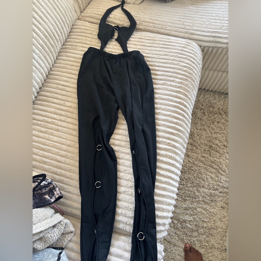 NWOT Finesse Black Jumpsuit with Ring Details